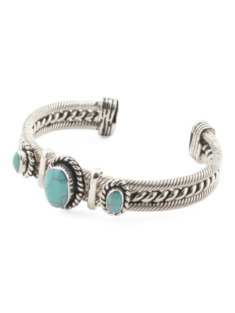 SEED & SAGE Made In Mexico Sterling Silver Plated Turquoise Bracelet